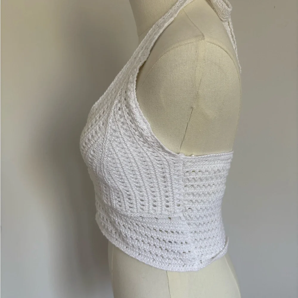 Hollister White Cropped Backless Tank Top - Picture 4 of 6